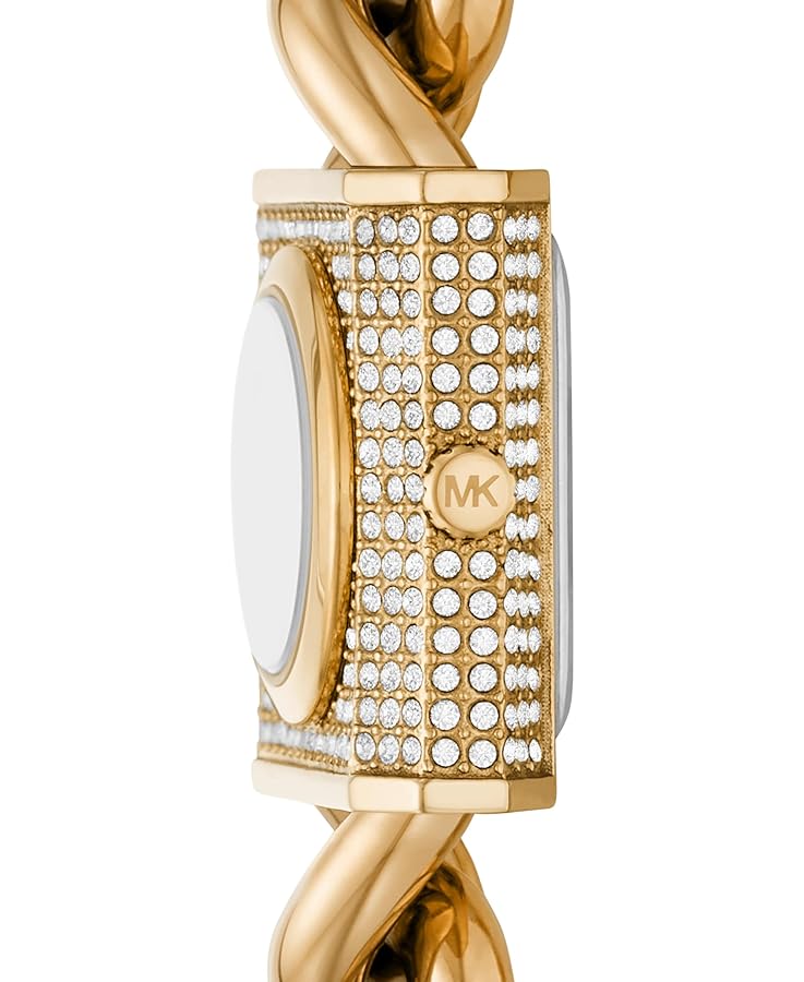 Amazon.com: Michael Kors MK Chain Lock Three-Hand Gold-Tone